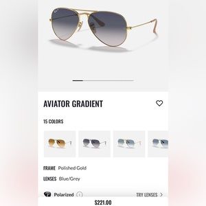 Ray ban aviators polarized sunglasses